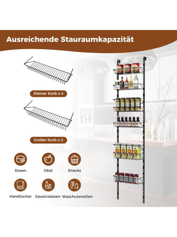 COSTWAY Hängeorganizer 208cm an der Tür/Wand in Schwarz