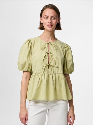 Pieces Oberteil mit Puffärmeln in Sage Green