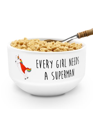 Mr. & Mrs. Panda Schüssel Einhorn Super mit Spruch in Weiß