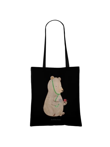 Mr. & Mrs. Panda Schultertasche Bär Arzt ohne Spruch in Schwarz