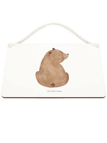 Mr. & Mrs. Panda Schild Bär Schulterblick ohne Spruch in Weiß