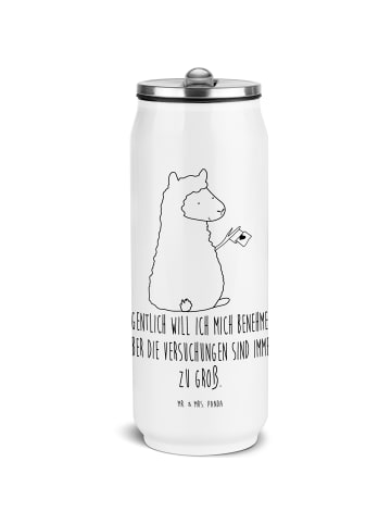 Mr. & Mrs. Panda Thermosflasche Alpaka Fahne mit Spruch in Weiß