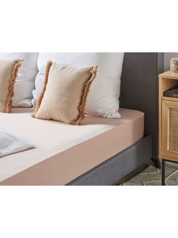 Beliani Bettlaken HOFUF in Beige - (W) 90 x (H) 25 x (L) 200 cm