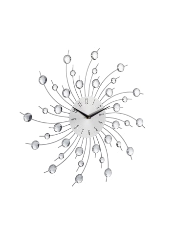 relaxdays Wanduhr Diamant in Silber - Ø 50 cm