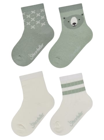 Sterntaler Socken 4er-Pack Rippe in ecru