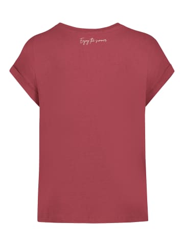 Eight2Nine T-Shirt Rundhalsausschnitt Kurzarm Casual in Rot