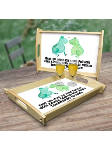 Mr. & Mrs. Panda sofatablett Frosch Liebe mit Spruch in Weiß