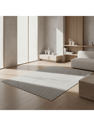 KADIMA DESIGN Teppich Outdoor Waschbar Boho VENTOUX Strapazierfähig OEKO-TEX Balkon in Grau