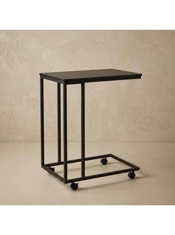 SCENA LIVING Beistelltisch mit Rollen für optionalen Anbau in Schwarz, 50 x 61 x 35 cm