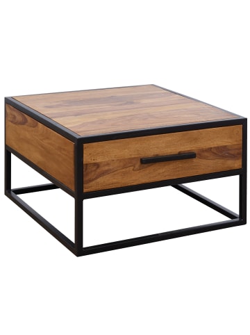KADIMA DESIGN Couchtisch Massivholz/Metall Sofatisch 65x38x65cm, Design