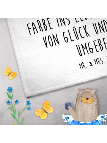 Mr. & Mrs. Panda Frotteehandtuch Sommerfarben mit Spruch in Weiß