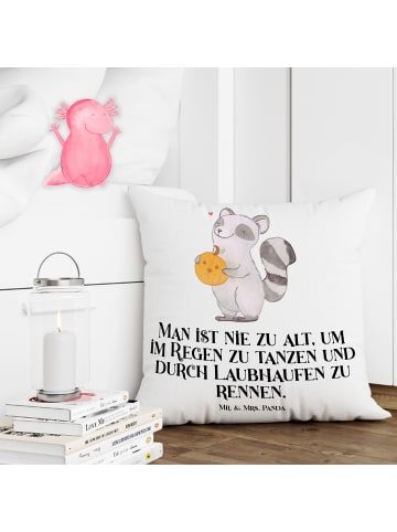Mr. & Mrs. Panda Kuschel Kissen Waschbär Kürbis mit Spruch in Weiß