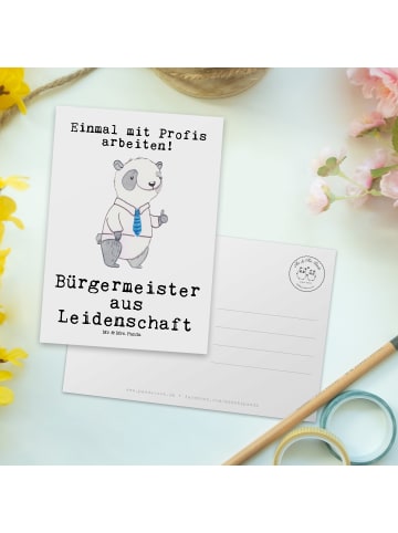 Mr. & Mrs. Panda Wanddeko Bürgermeister Leidenschaft mit Spruch in Weiß