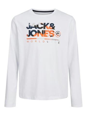 JACK & JONES Junior Langarmshirt JJLUKE TEE LS CREW NECK MNI in white