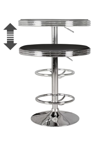 KADIMA DESIGN Bartisch | Aluminium, ø60cm, Kunstleder, Retro