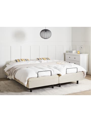 Beliani Doppelbett CASTELLAN in Beige/Schwarz - (W) 180 x (H) 37 x (L) 200 cm