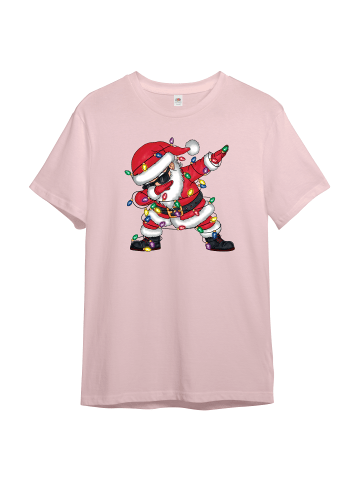 PAULGOS Kinder T-Shirt, Tanzender Weihnachtsmann in Rosa