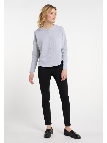 DreiMaster Damen Sweatjacke in Hellgrau Melange