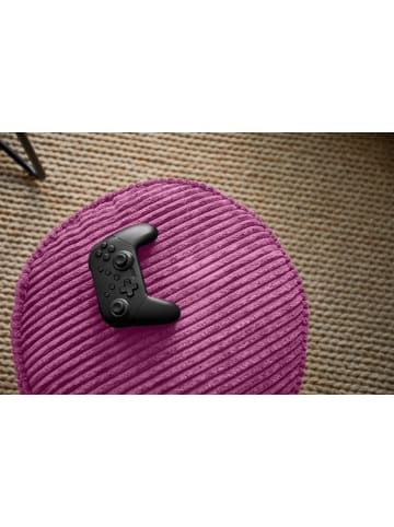 Lumaland Sitzsack-Hocker Pouf rund Cord 50l weinrot Transparent