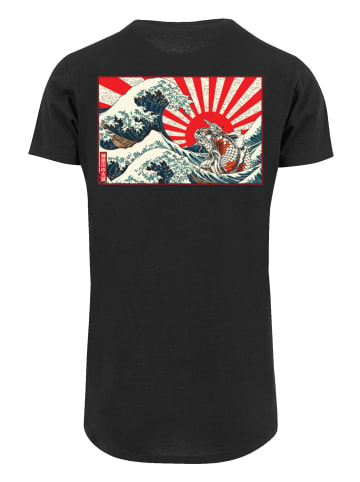F4NT4STIC Long Cut T-Shirt Kanagawa Welle Japan in schwarz