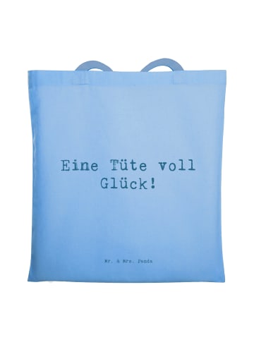 Mr. & Mrs. Panda Tragetasche Spruch Tragetasche Glück mit Spruch in Sky Blue