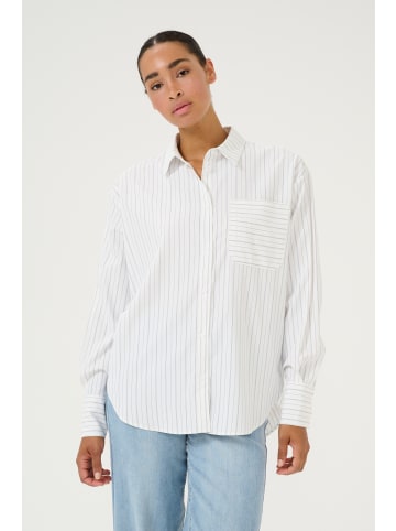 Kaffe Langarm - Hemd KAtara in White W. Grey Stripe