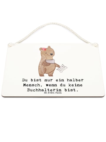 Mr. & Mrs. Panda Deko Schild Buchhalterin Herz mit Spruch in Weiß