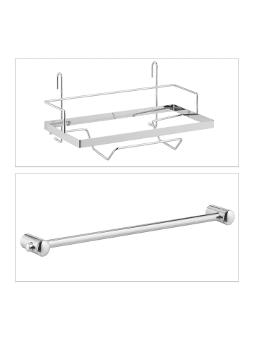 relaxdays 2x Küchenutensilienhalter in Silber