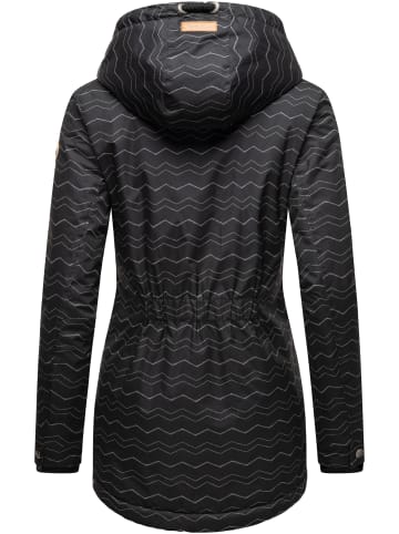 ragwear Winterjacke Zuzka Winter in Black Zig Zag21