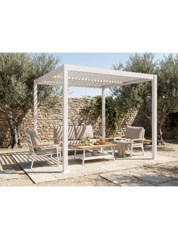 Beliani Garten-Pergola FORNOLI in Weiß - (W) 296 x (H) 225 x (L) 296 cm