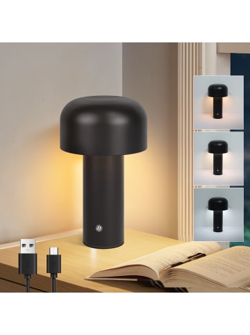 ZMH Tischleuchte LED in schwarz kabellos 2W USB-aufladbar Touch Dimmbar