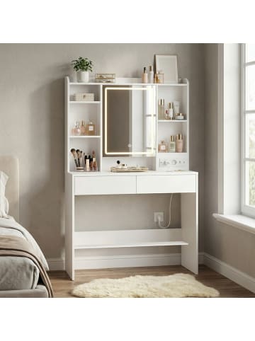 VASAGLE Schminktisch Kailyn in Weiß - (B)90 x (H)145 x (T)40 cm