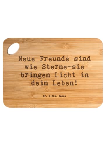 Mr. & Mrs. Panda Servierplatte Spruch Neue Freunde finden mit Sp... in Braun
