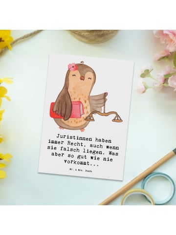 Mr. & Mrs. Panda Wanddeko Juristin Recht mit Spruch in Weiß