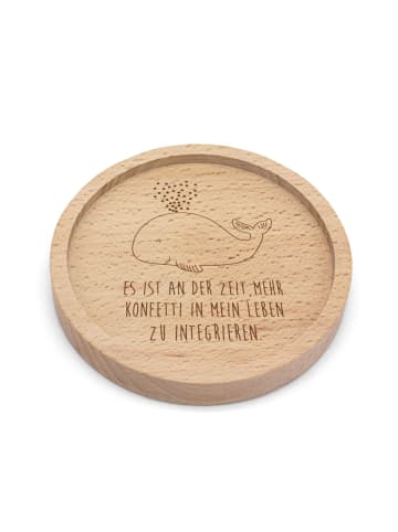 Mr. & Mrs. Panda Holz Untersetzer Wal Konfetti mit Spruch in Transparent