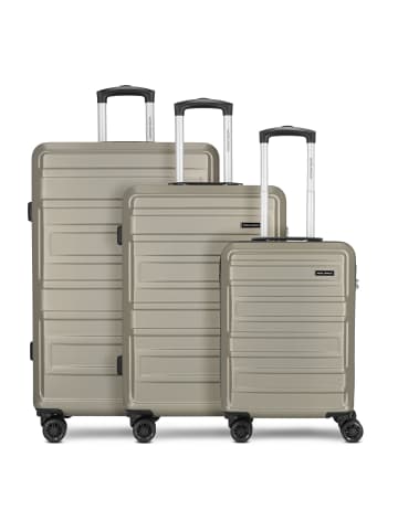 Worldpack New York 2.0 4 Rollen Kofferset 3-teilig in champagner-metallic