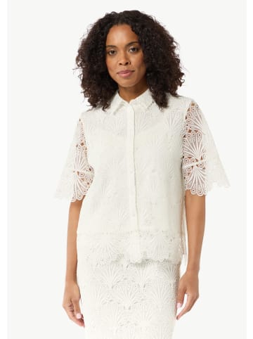 comma Bluse kurzarm in Weiß