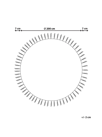 Beliani Geflochtener Teppich MARTS in Beige/Braun - (W) 200 x (L) 200 cm