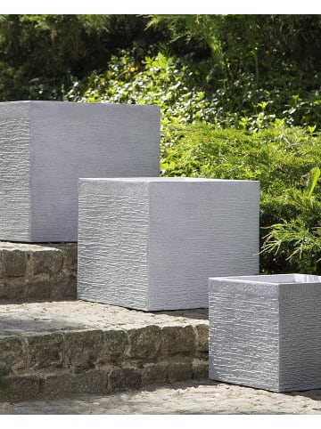 Beliani Outdoor Blumentopf PAROS in Grau - (W) 40 x (H) 38 x (L) 40 cm