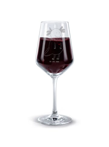 Mr. & Mrs. Panda glas für rotwein Axolotl Glücklich ohne Spruch in Transparent
