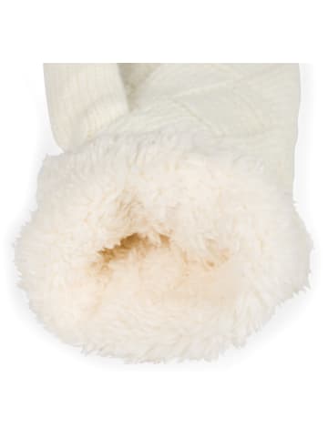 styleBREAKER Strick Fäustlinge Handschuhe in Creme-Weiß