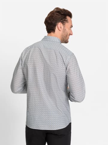 WITT WEIDEN Langarm-Hemd in hellgrau-gemustert