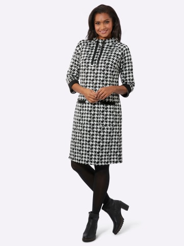 WITT WEIDEN Jerseykleid in ecru-schwarz-gemustert