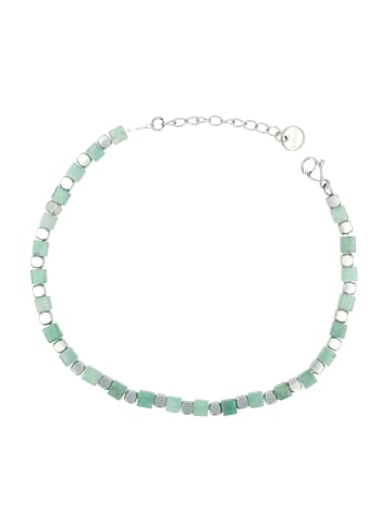 Adeliás Damen Armband aus Edelstahl mit Aventurin 18,5+3 cm in silber