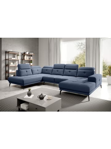 MF Design Brita Recamiere Links in Blau -  (L) 205 x (B) 350 x (H) 107 cm