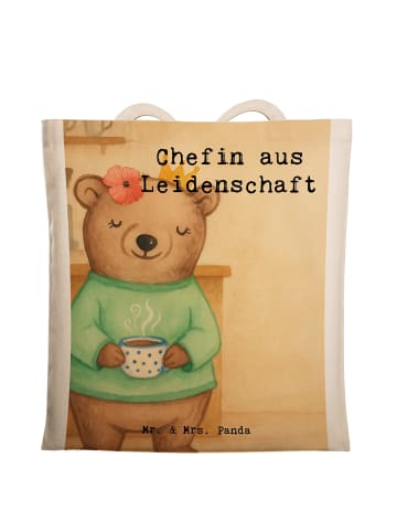 Mr. & Mrs. Panda Einkaufstasche Chefin Leidenschaft Design mit S... in Weiß
