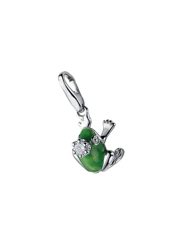 Giorgio Martello Milano Charm Frosch Mit Krone Und Zirkonia in Grün