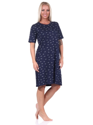 NORMANN kurzarm Nachthemd - 73254 in marine
