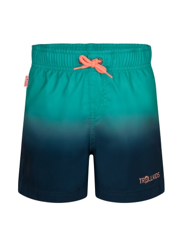 Trollkids Shorts Haukland in aquamarine green/caramel