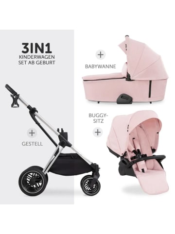 Hauck Kombi-Kinderwagen Vision X Silver (Sportwagen in grau,rosa